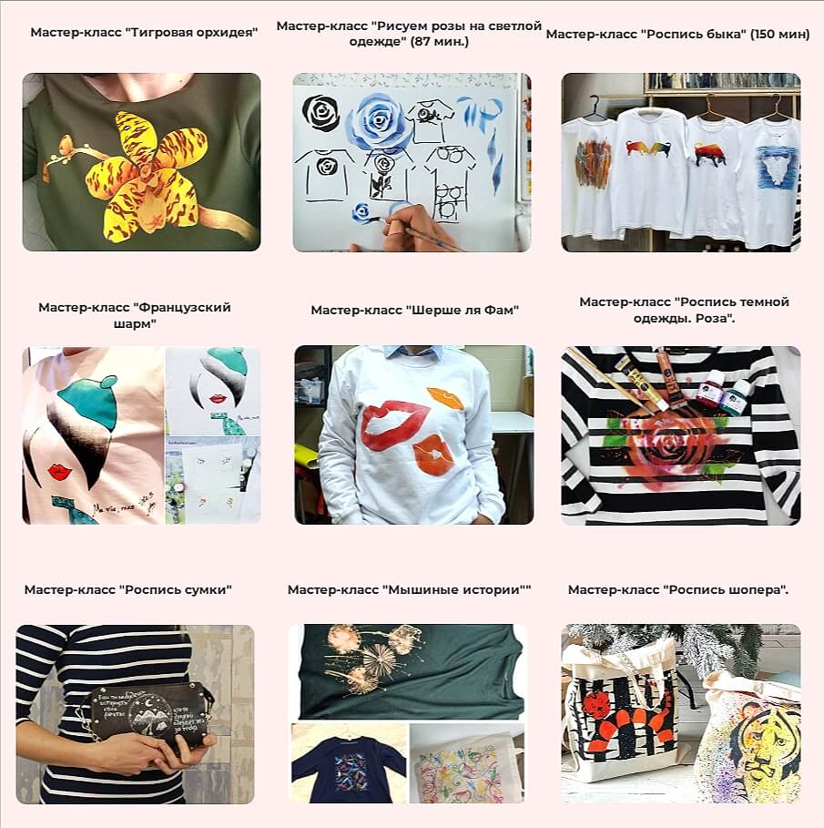 Комплект Видео МК по росписи одежды